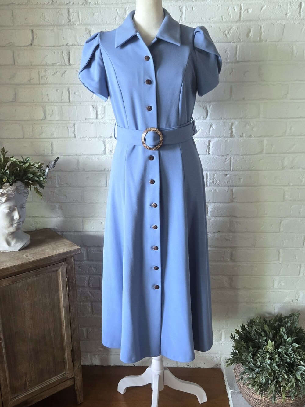 Calvin Klein Midi Shirt Dress, French Blue, 4/S, Office, Multi-Occasion